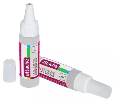 Клей канцелярский Attache 20 мл, синтетический, металлический роллер