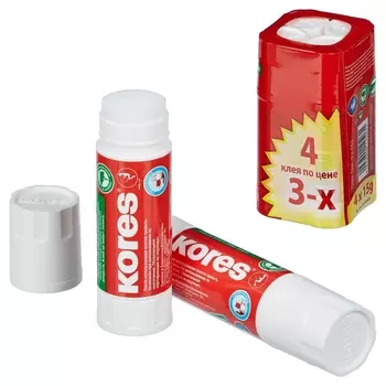 Клей-карандаш 15г Kores (4 по цене 3) 14503