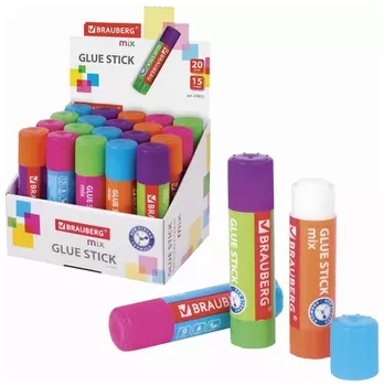 Клей-карандаш Brauberg Mix, 15 г, PVP основа, 229072