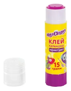 Клей-карандаш цветной "ЮНЛАНДИК И ХАМЕЛЕОН", обесцвечивающийся после высыхания
