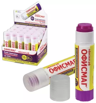 Клей-карандаш офисмаг 15 г, обесцвечивающийся после высыхания, 225963