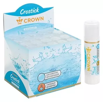 Клeй-карандаш PVP 15 г, Crown кристально-чистый Cg-15g