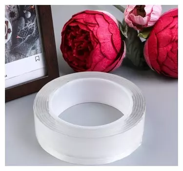 Клейкая лента силикон клеится на обе стороны "Прозрачный" ширина 3 см, намотка 2 метра