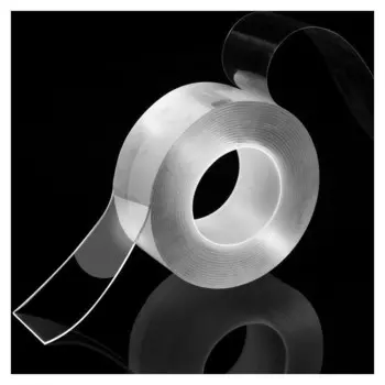 Клейкая нано лента Torso, прозрачная, двусторонняя, акриловая 15 мм х 3 м