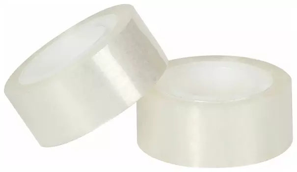 Клейкие ленты 19 мм х 20 м канцелярские, комплект 8 шт., прозрачные