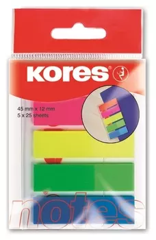 Клейкие закладки пласт. 5цв.по 25л. Film Kores 45105