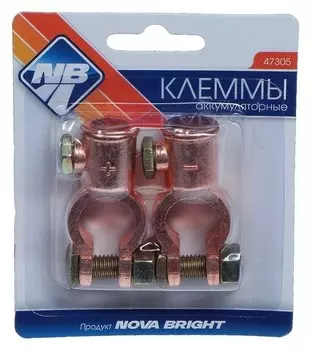Клеммы АКБ Nova Bright вт10, 2 шт, в блистере