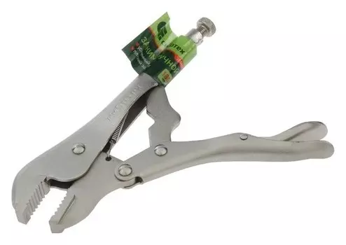 Клещи зажимные "Сибртех" 18427, ручной, усиленный, плоский захват, 180 мм