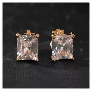 Клипсы "Бриллиант", цвет белый в золоте