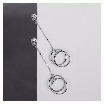 Клипсы "Чувства" кольца, цвет белый в серебре