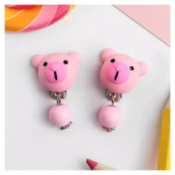 Клипсы детские Мишки Цвет розовый