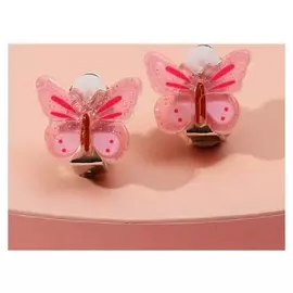Клипсы детские "Выбражулька" бабочка глянец, цвет розовый