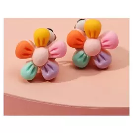 Клипсы детские "Выбражулька" цветочек пятилистник, цветные