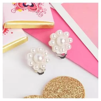 Клипсы детские "Выбражулька" цветок, цвет белый