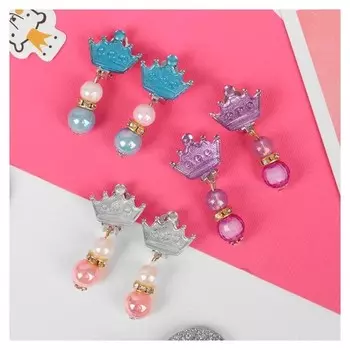 Клипсы детские "Выбражулька" корона с бусинами