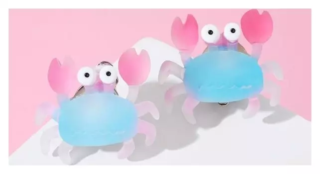 Клипсы детские "Выбражулька" крабики, цвет розово-голубой