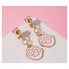 Клипсы детские "Выбражулька" лапки, цвет бело-розовый в золоте