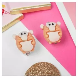 Клипсы детские "Выбражулька" обезьянки, цвет оранжевый