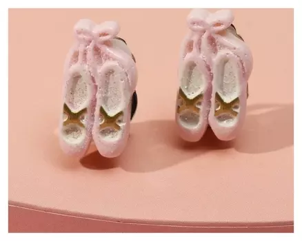 Клипсы детские "Выбражулька" пуанты балерины, цвет бело-розовый