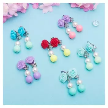 Клипсы детские "Выбражулька" розочки с бусинками