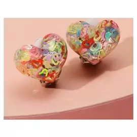 Клипсы детские "Выбражулька" сердце, цветные