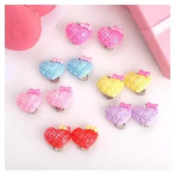 Клипсы детские "Выбражулька" сердечко с цветочком