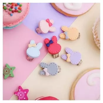 Клипсы детские "Выбражулька" зайчик с бантиком