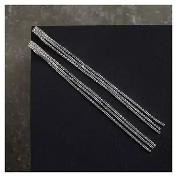 Клипсы "Лёд" классика, цвет белый в серебре