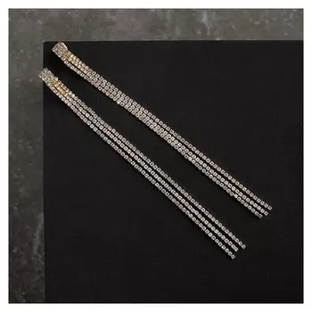 Клипсы "Лёд" классика, цвет белый в золоте