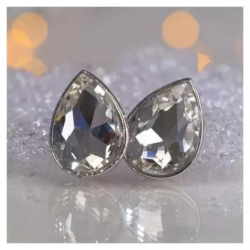 Клипсы "Вечеринка" капли, цвет белый в серебре