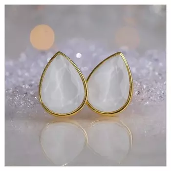 Клипсы "Вечеринка" капли, цвет белый в золоте