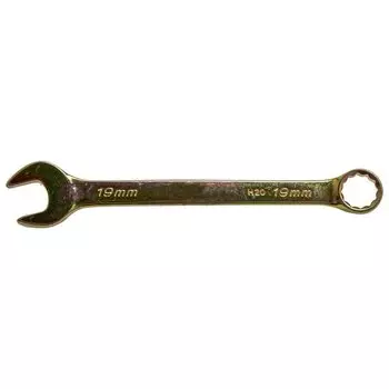 Ключ комбинированный, 19 мм, желтый цинк