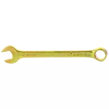 Ключ комбинированный, 24 мм, желтый цинк