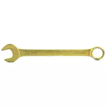 Ключ комбинированный, 32 мм, желтый цинк