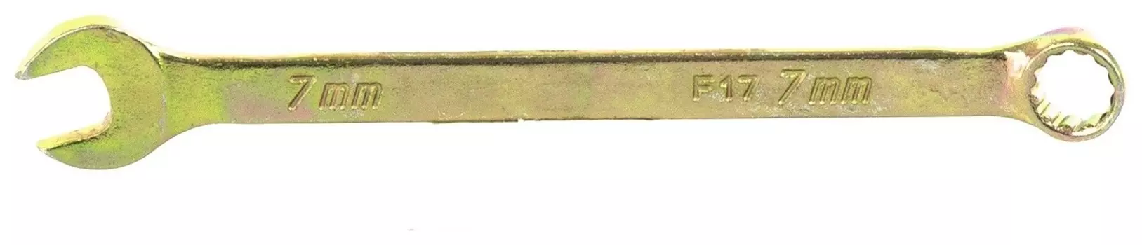 Ключ комбинированный, 7 мм, желтый цинк