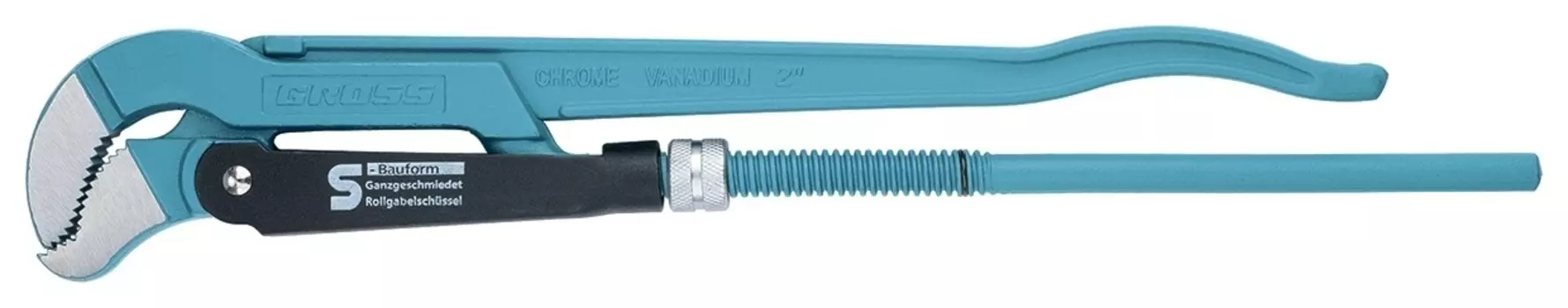 Ключ трубный рычажный 3, №4, цельнокованый, Crv, тип "S"