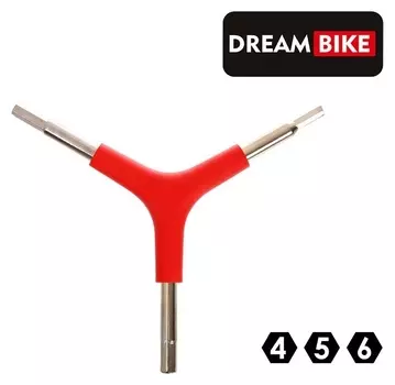 Ключ велосипедный Dream Bike, Y образный 6,5,4 мм