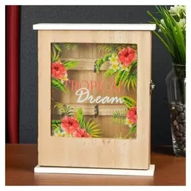 Ключница 6 крючков Цветущие джунгли 25,5х5,3х20,5 см