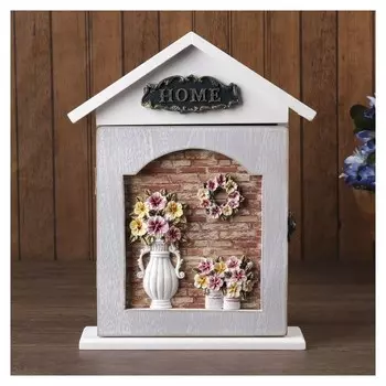 Ключница 6 крючков Плюмерии 28х22х6,3 см