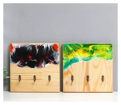 Ключница эпоксид "Квадрат" 20х20 см