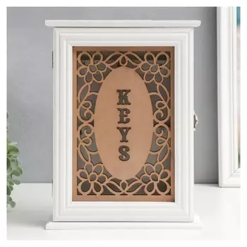 Ключница дерево "Резные цветы" 6х22х29,5 см