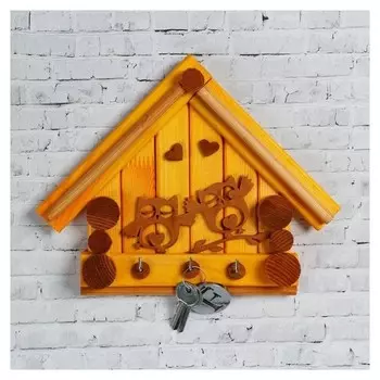 Ключница деревянная Дом Совушки 25 х 20 см