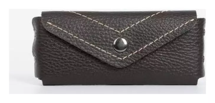 Ключница, длина 14 см, отдел на кнопке, кольцо, цвет коричневый