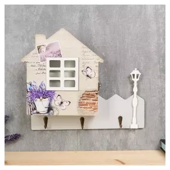 Ключница Домик с лавандой 25х29,5х6 см