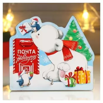 Ключница открытая "Мишка с пингвинами" 13,6х11,9 см