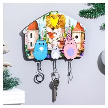 Ключница "Семья котов №1", 16х11х0,6 см