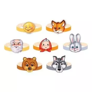 *кма-12743 комплект масок-ободков. играем в сказку. колобок (В индивидуальной упаковке с европодвесом и клеевым клапаном)