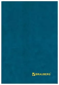 Книга учета 96 л., клетка, твердая, бумвинил, блок офсет, А4 (200х290 мм), Brauberg, светло-синяя, 130069