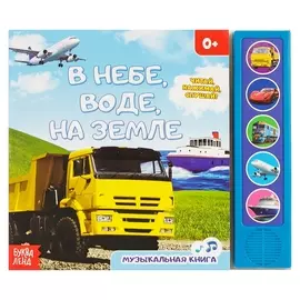 Книжка с музыкальным чипом «В небе, в воде, на земле», 10 стр.
