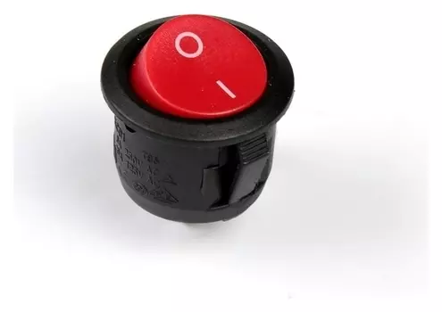 Кнопка - выключатель без подсветки Цвет красный